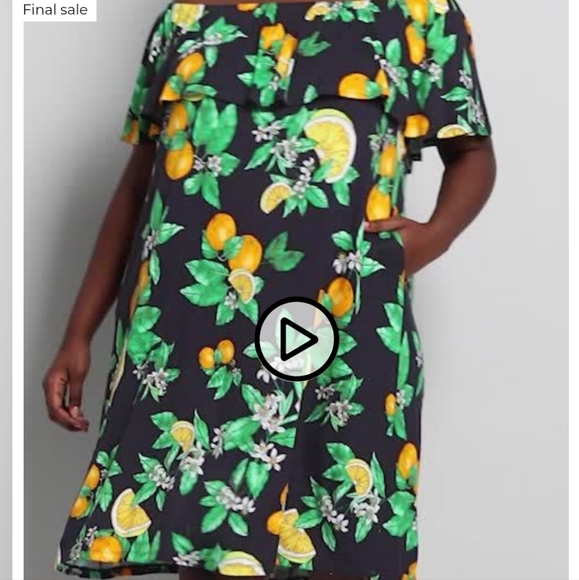 Lane bryant citrus print Convertible Off-The-Shoulder A-Line Dress 22/24 NWT - Picture 2 of 5